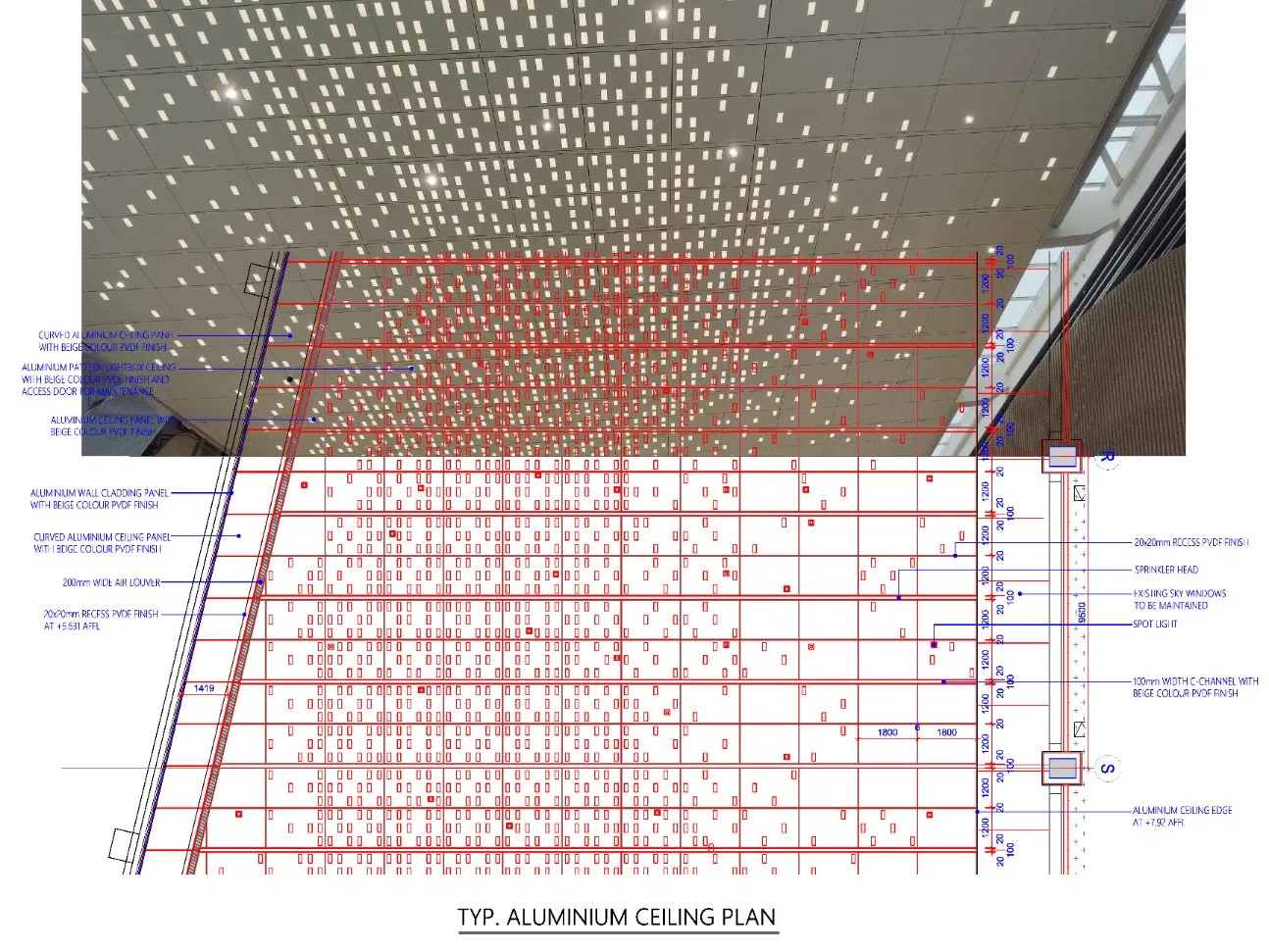 Painel de Teto LED Luz LED Integrada para Projetos Comerciais e Públicos
