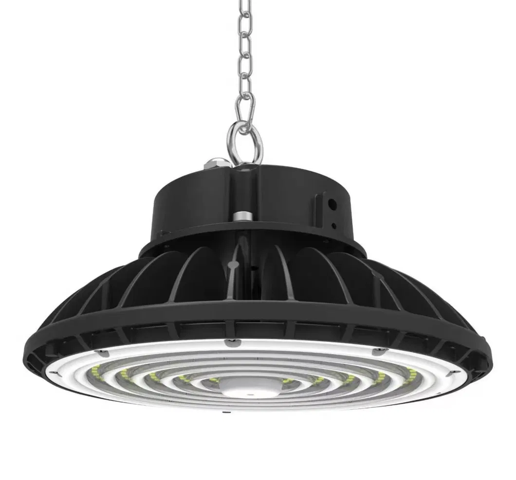 Iluminação Comercial Industrial 100W 150W 200W Lâmpada Highbay UFO LED de Alta Lúmens para Oficina e Armazém