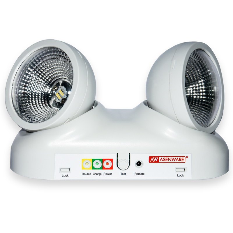 220VAC Lâmpada de Dois Pontos Montada na Parede Luz de Emergência para Uso Interno com Bateria de Descarga