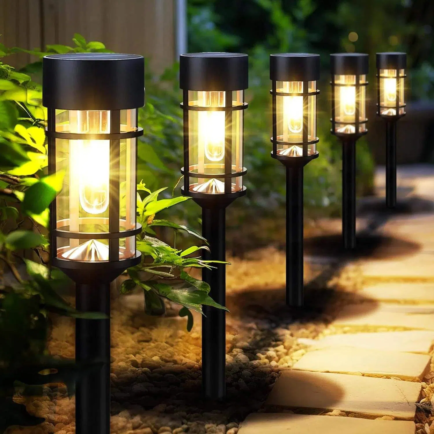 IP65 À prova d'água 6V Luzes de Jardim LED Solar Branco Quente