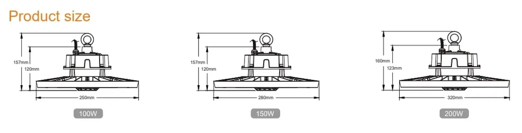 Luz de Teto para Armazém LED 150W IP65