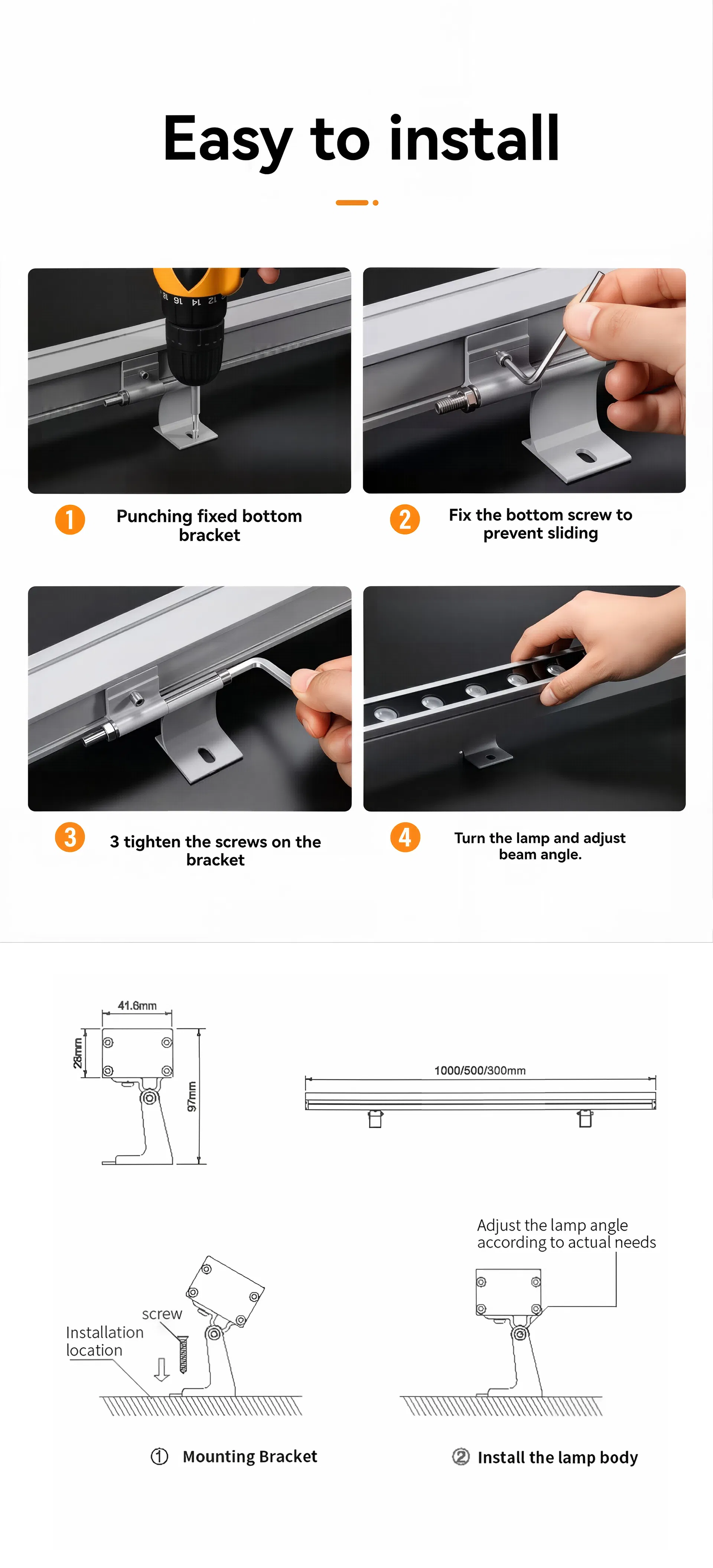 Dimensões e Instalação do Produto LED