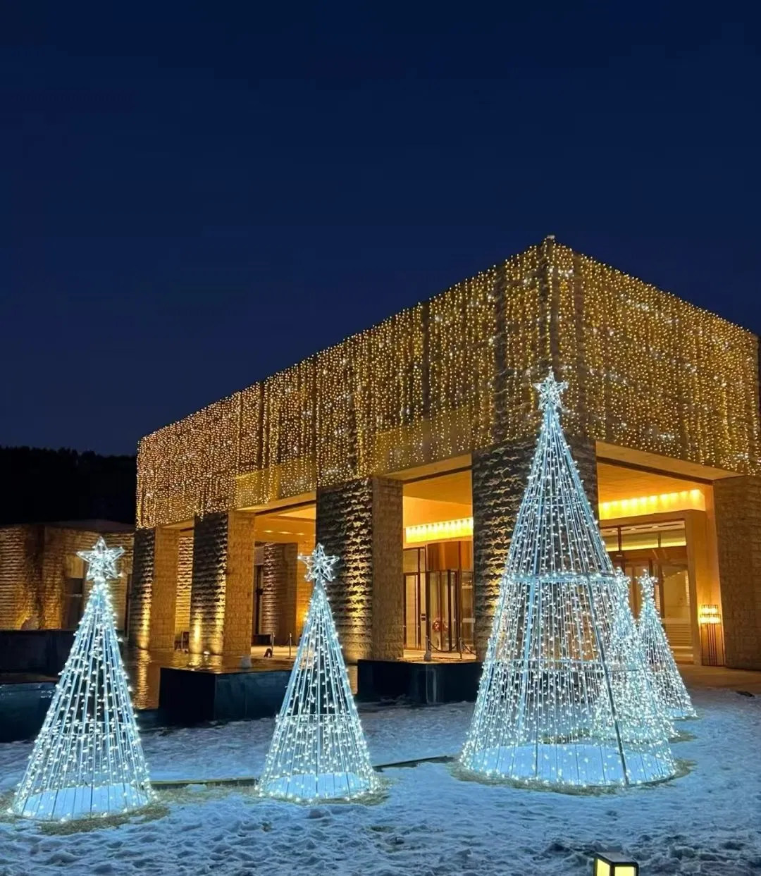 Decoração de Rua com Iluminação de Motivo Personalizado 3D Caixa de Presente Papai Noel Boneco de Neve Decorações de Iluminação de Natal Luzes de Paisagem LED