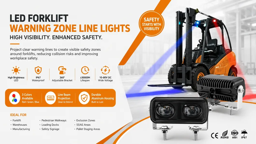 Luz de Trabalho Linear em LED para Empilhadeiras para Instalações Industriais