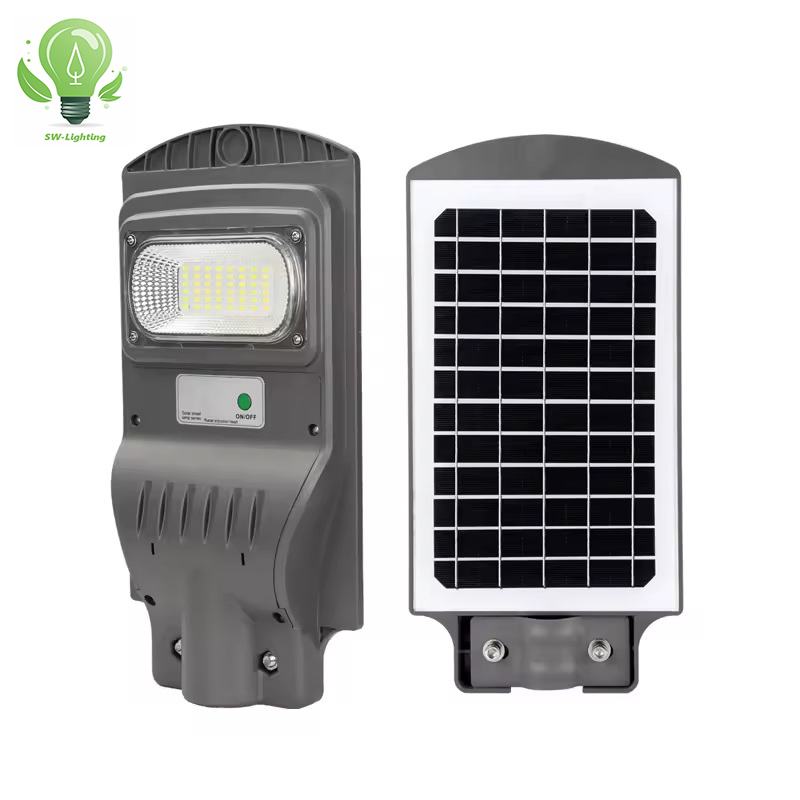 Toda em Um Plástico ABS IP66 À Prova D'Água Externa 30W 60W 90W 120W 150W Toda em Um Luz de Rua Solar LED com Sensor de Movimento