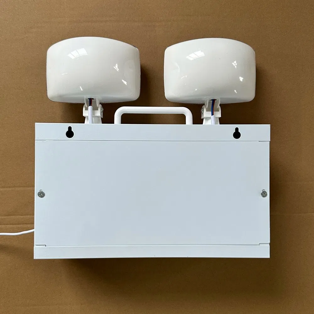 Luz de Emergência LED Recarregável de Dupla Cabeça Montada na Parede sem Manutenção