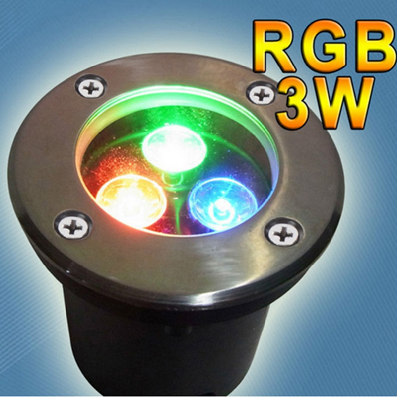 3W À prova d'água IP67 Luz RGB embutida subterrânea LED para paisagismo ao ar livre, caminho e ponto de luz