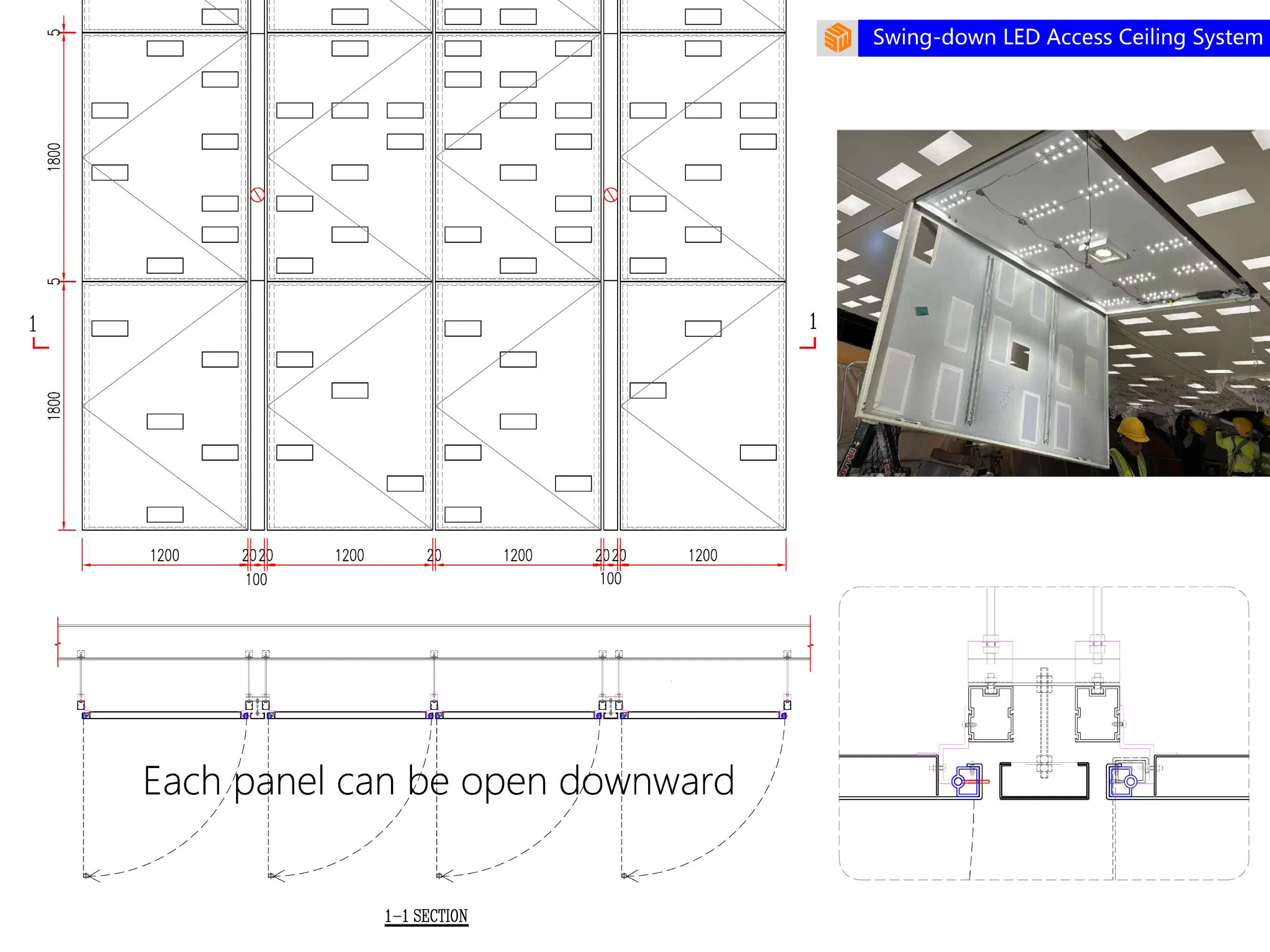 Painel de Teto LED Luz LED Integrada para Projetos Comerciais e Públicos