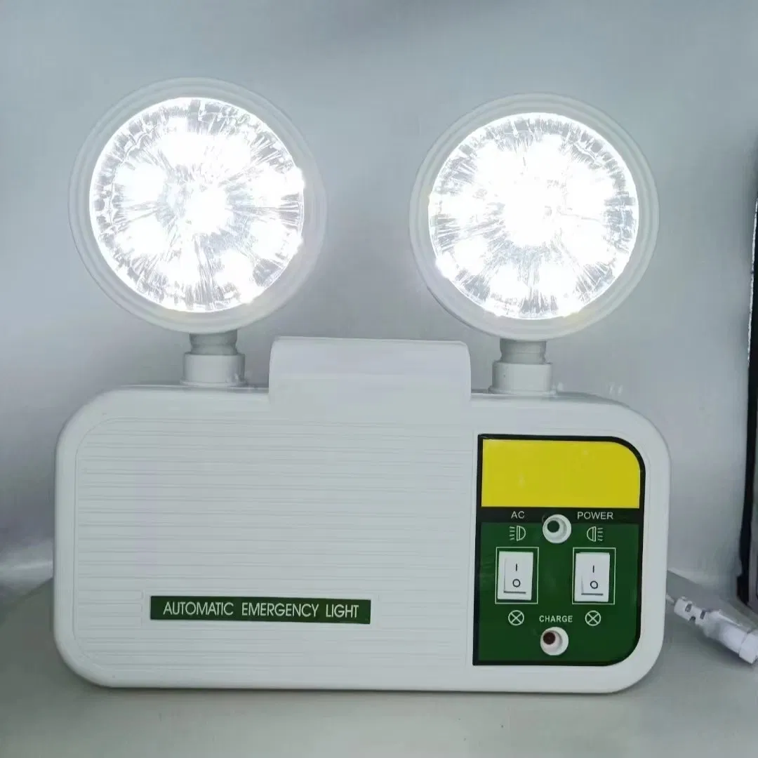 Luz de Emergência LED Interna com Bateria de Backup para Saída de Escape Twin Spot Montada na Parede para Casa