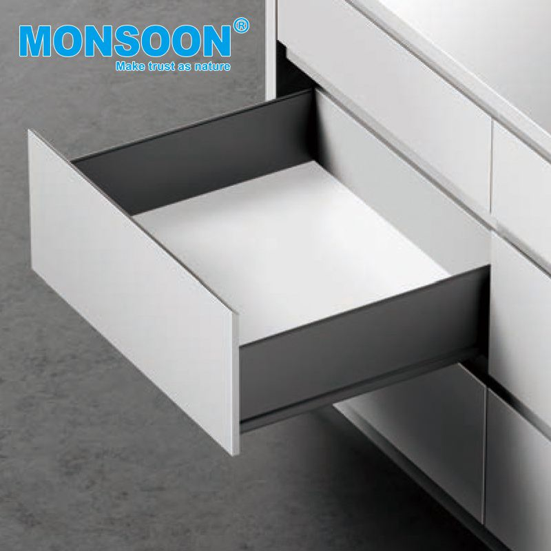 Kitchen Cabinet Fitting Under Mounted Metal Drawer Box Galvanized Sheet Guide Rail Runner Soft Closing Sliding Steel Zinc Plated Kitchen Drawer Systems