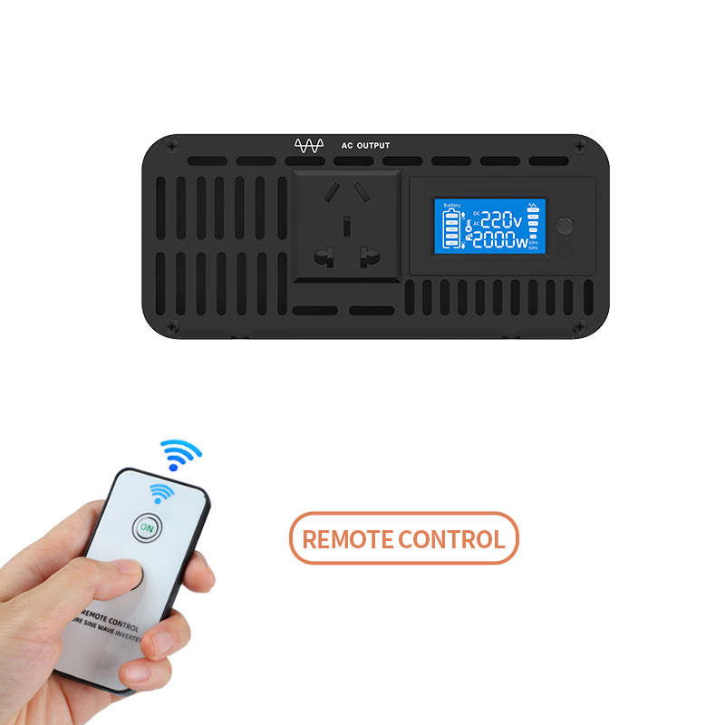 12v Pure Sine Wave Power Inverter 2000w 110/220Vac Dc to Ac Converter Solar Inverter