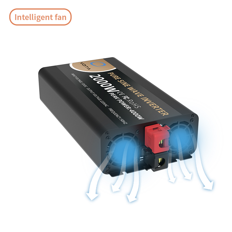 12v Pure Sine Wave Power Inverter 2000w 110/220Vac Dc to Ac Converter Solar Inverter
