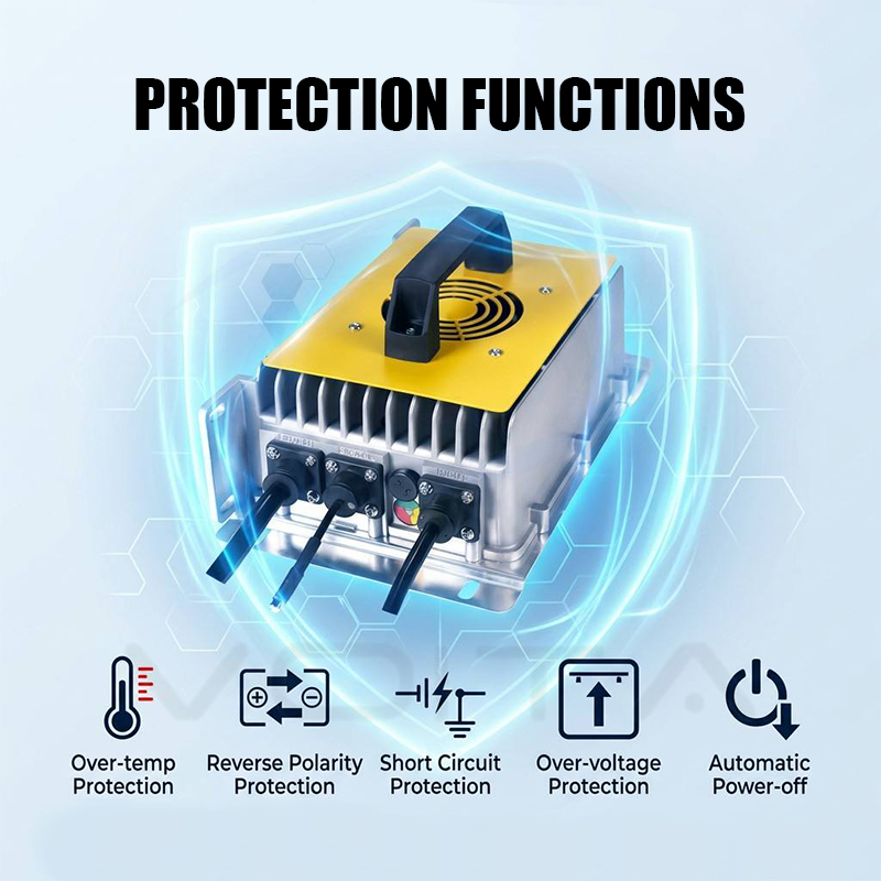 Industrial 3000W Smart Battery Charger 58.4V 30A LiFePO4 Lithium Charger IP67 Waterproof for EV Forklift Factory OEM