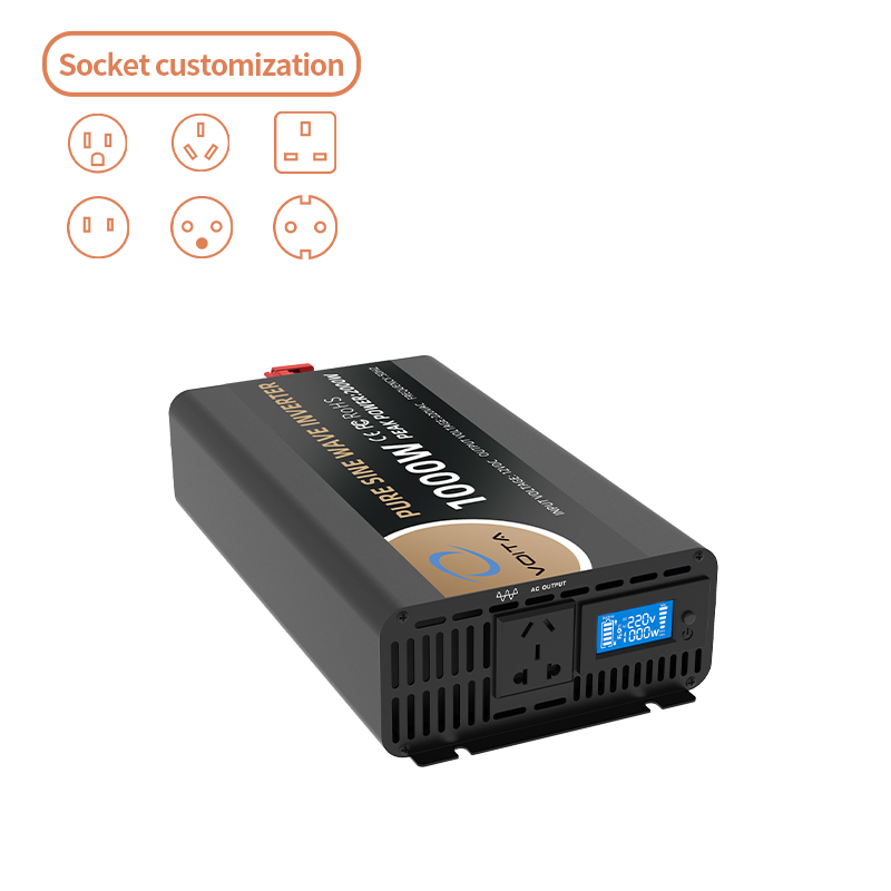 Power Inverter 1000w 12V/24V/48V/60V/72Vdc to 110/220Vac Pure Sine Wave