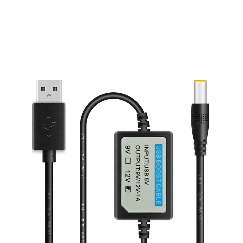 Water Proof 5V to 9v 12v Dc Dc Usb  boost Cable Power Converter with 5.5*2.1mm 5.5*2.5mm Dc Jack for Mini Fan
