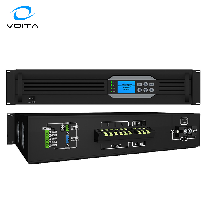 19 Inch Rack Mount 48v to 220v 230v 1KVA 3KVA 5kva 8KVA 10KVA Telecom Inverter with RS485