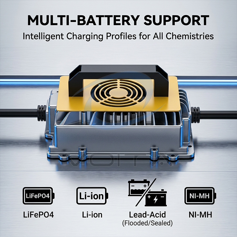 Professional 1250W Battery Charger 36V 25A Smart LiFePO4 Lithium Charger for Marine Golf Cart Electric Vehicle Factory OEM
