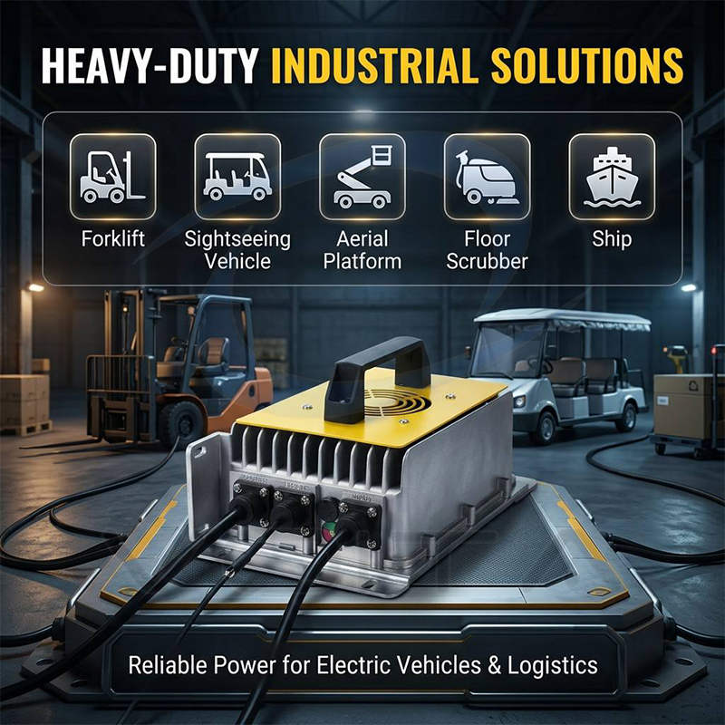 Industrial 3000W Smart Battery Charger 58.4V 30A LiFePO4 Lithium Charger IP67 Waterproof for EV Forklift Factory OEM