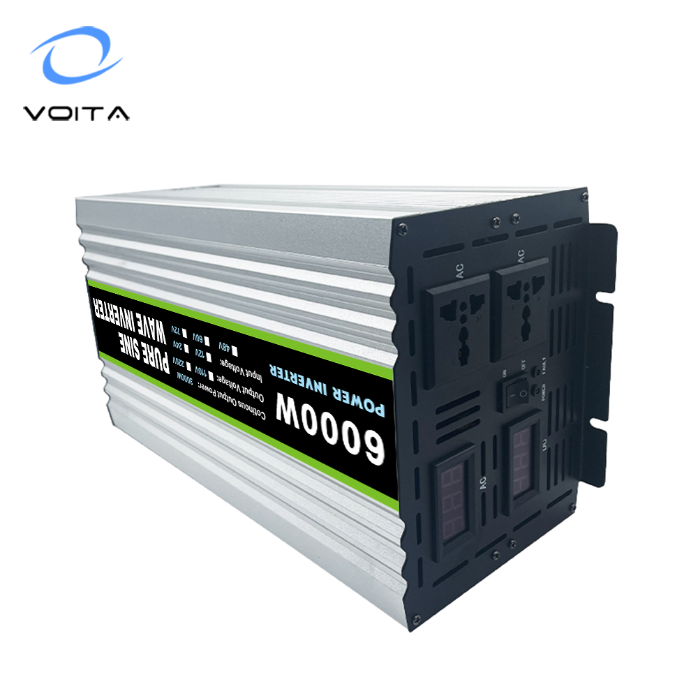 VOITA Power Inverter 6000 Watt Pure Sine Wave Inverter 60V 48V 220V 3000W Dc to Ac Converter Inverter for Home Use RV