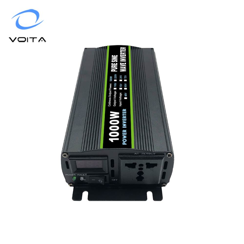 12V 24V Dc Invert Ac 220V Pure Sine Wave Inverter 1000W peak Power Solar Inverter