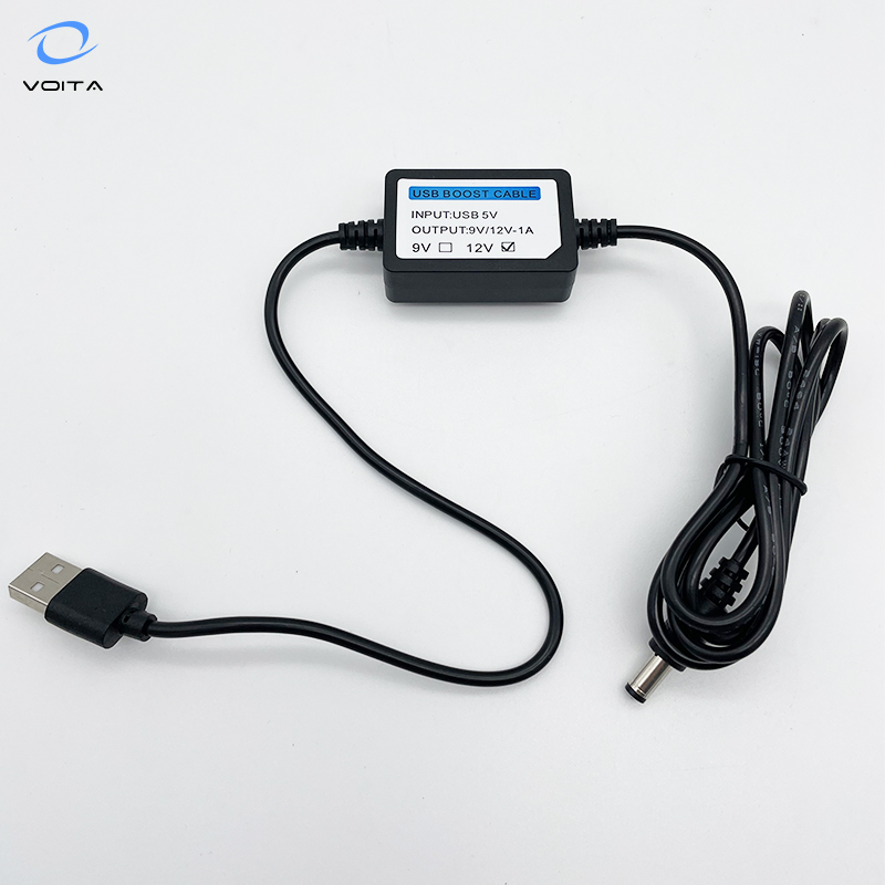 Water Proof 5V to 9v 12v Dc Dc Usb  boost Cable Power Converter with 5.5*2.1mm 5.5*2.5mm Dc Jack for Mini Fan