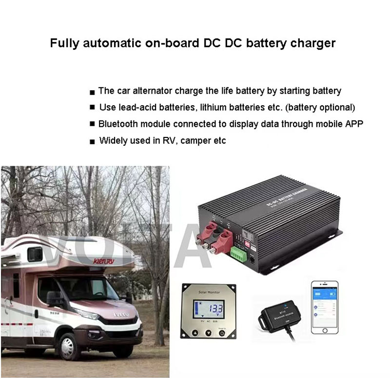DC to DC Battery Charger 12V to 12V 60Amp Lead Acid LiFePO4 Lithium Batteries Charging RV Charger