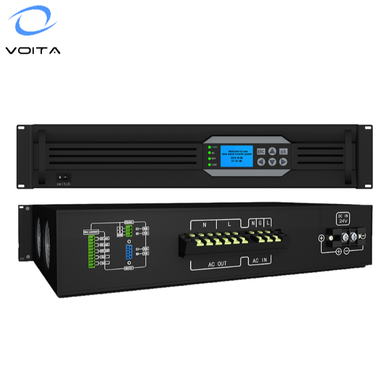 19\" Rack Mount 48V to 220VAC Inverter 3KVA Triple Output with RS232 & RS485 Interface