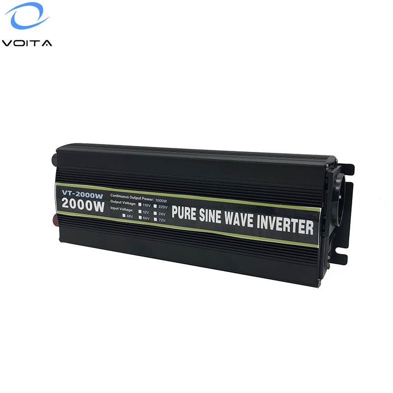 Factory Price 2000W peak Power Inverter 12V 24V to  220V Pure Sine Wave Inverter for Battery Solar