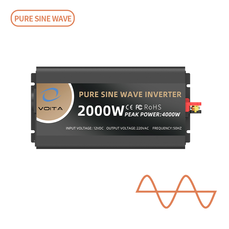 12v Pure Sine Wave Power Inverter 2000w 110/220Vac Dc to Ac Converter Solar Inverter