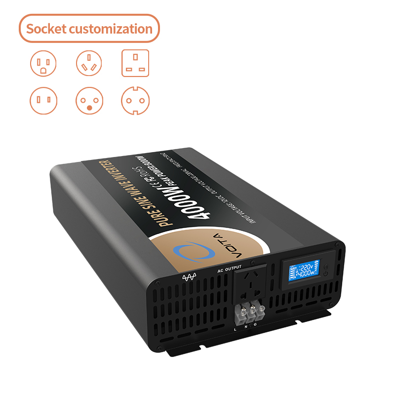Power Inverter 4000w 12V/24V/48V/60V/72Vdc to 110/220Vac Inverter 4000 Watt