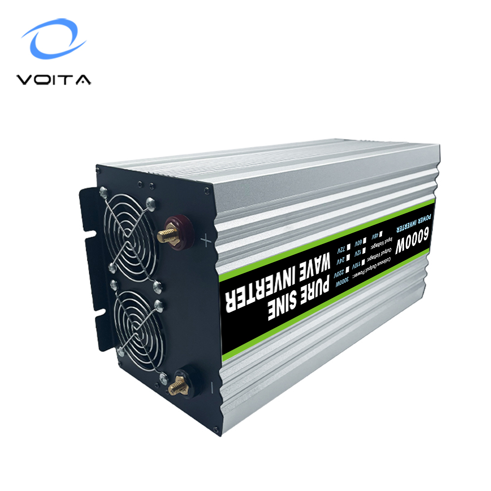 VOITA Power Inverter 6000 Watt Pure Sine Wave Inverter 60V 48V 220V 3000W Dc to Ac Converter Inverter for Home Use RV