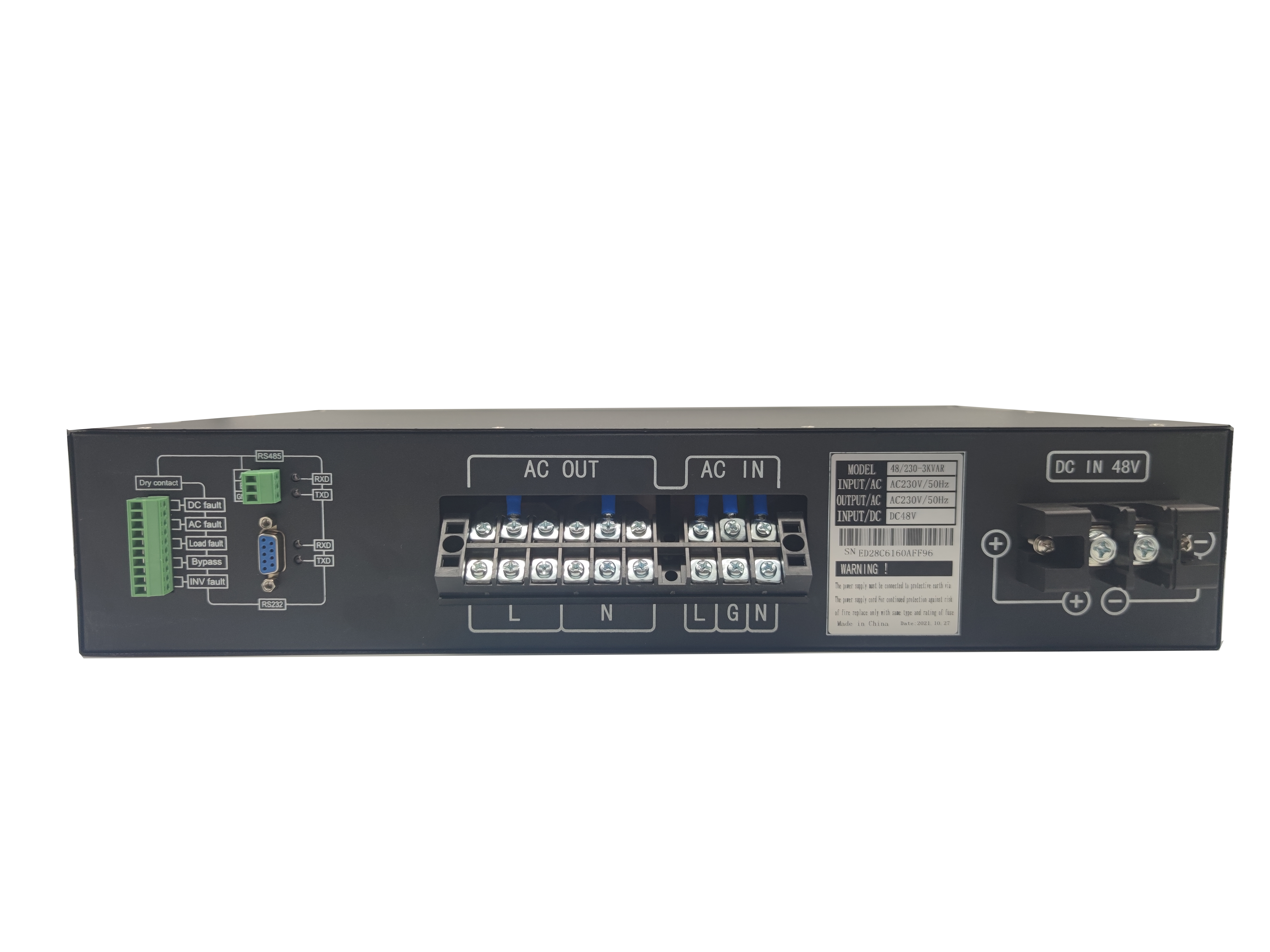 Rack Mount Telecom Inverter 48v Dc to 230v Ac 1KVA 800W Inverters Pure Sine Wave Invert