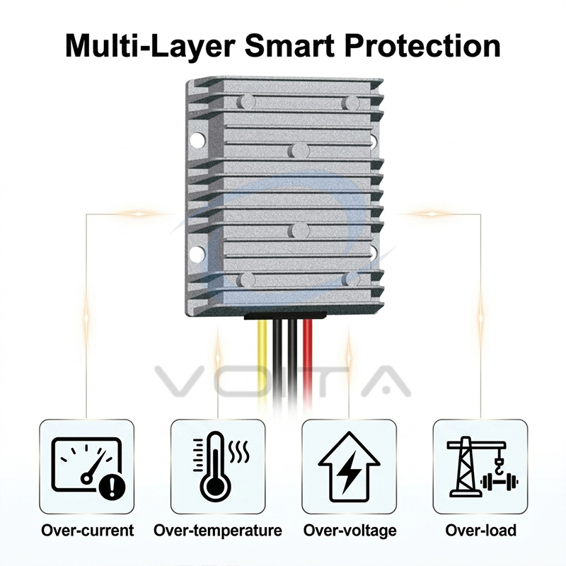 VOITA Wide Range 36V 48V 60V 72V 90V to 12v 20A DC to DC Voltage Converter 60v 72v to 12v Step Down Converter