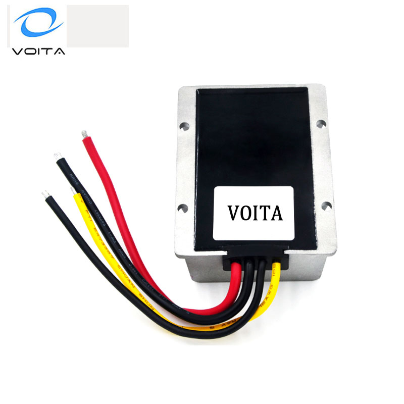 Step up 12 to 24 Volt Single Output 20A DC/DC Boost Converter with IP67 Waterproof Aluminum Shell for Car/Truck/Forklift