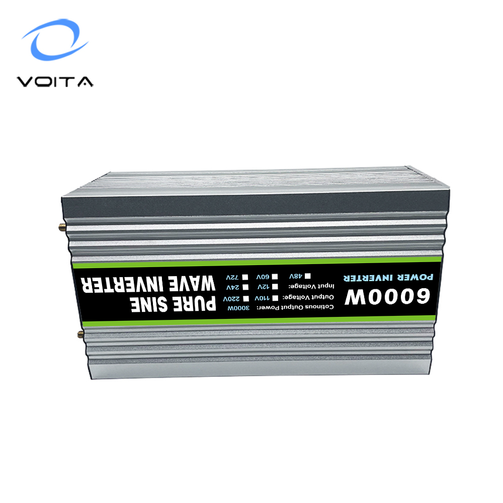 VOITA Power Inverter 6000 Watt Pure Sine Wave Inverter 60V 48V 220V 3000W Dc to Ac Converter Inverter for Home Use RV