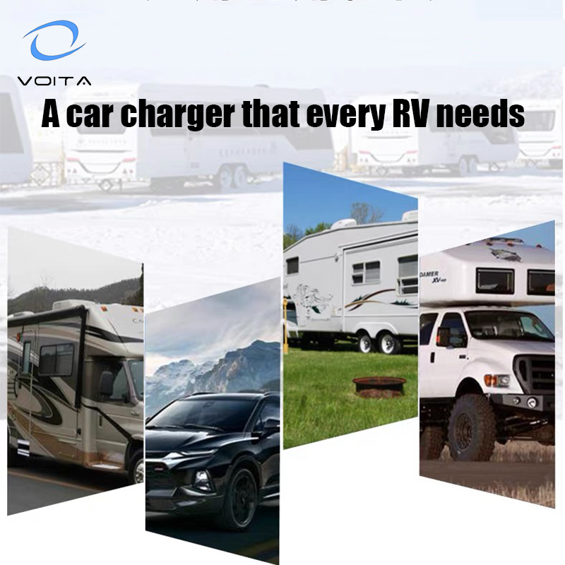 12V Deep Cycle RV Battery with Built-in Cooling Fan and Smart Battery Charger Kit for RV Camper Trailer Outdoor Camping