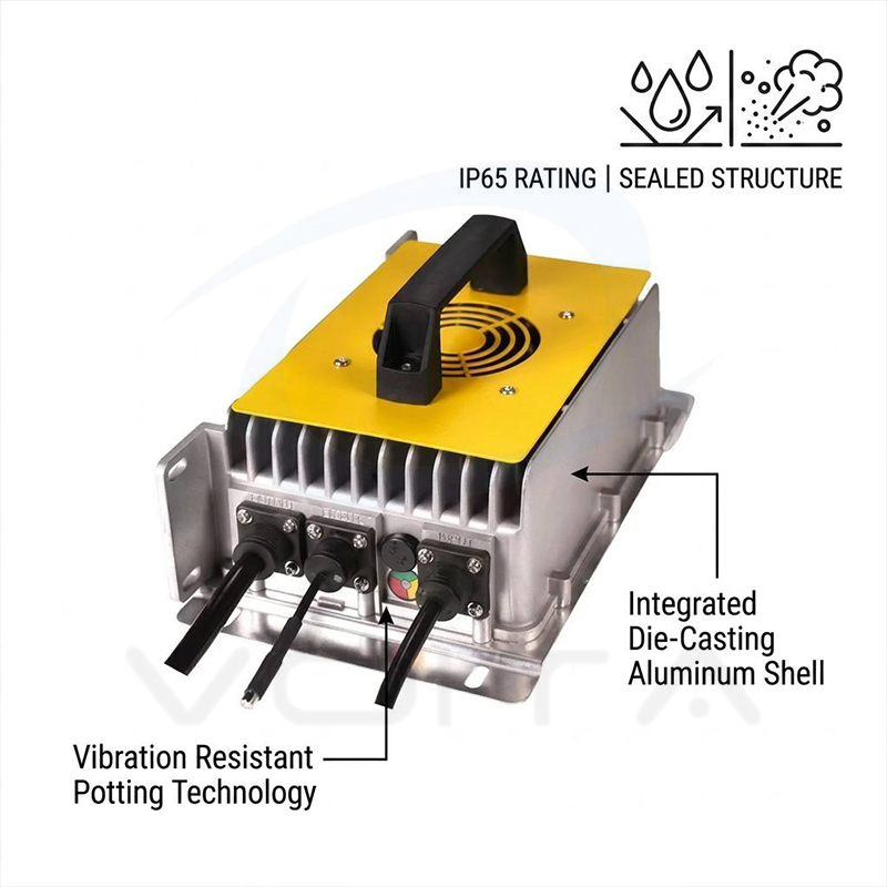 Industrial 3000W Smart Battery Charger 58.4V 30A LiFePO4 Lithium Charger IP67 Waterproof for EV Forklift Factory OEM