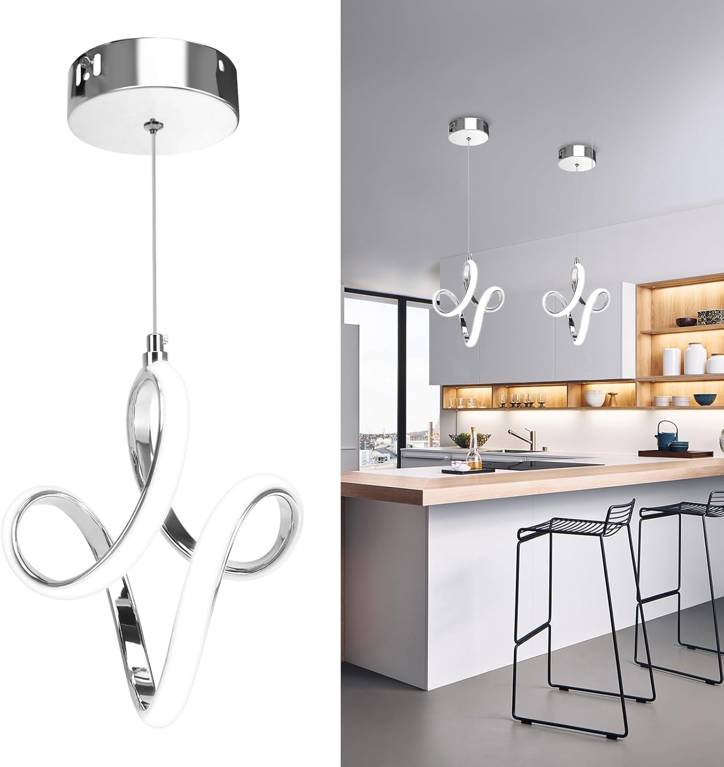 Elegant Modern LED Pendant Light with Adjustable Height: Stylish Long Fixture for Kitchen Island, Restaurant, Loft, Bedroom