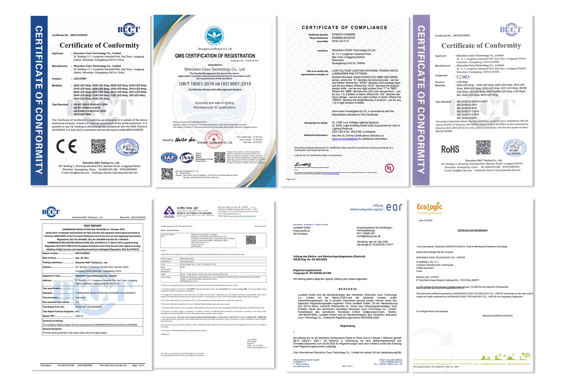 Certifications
