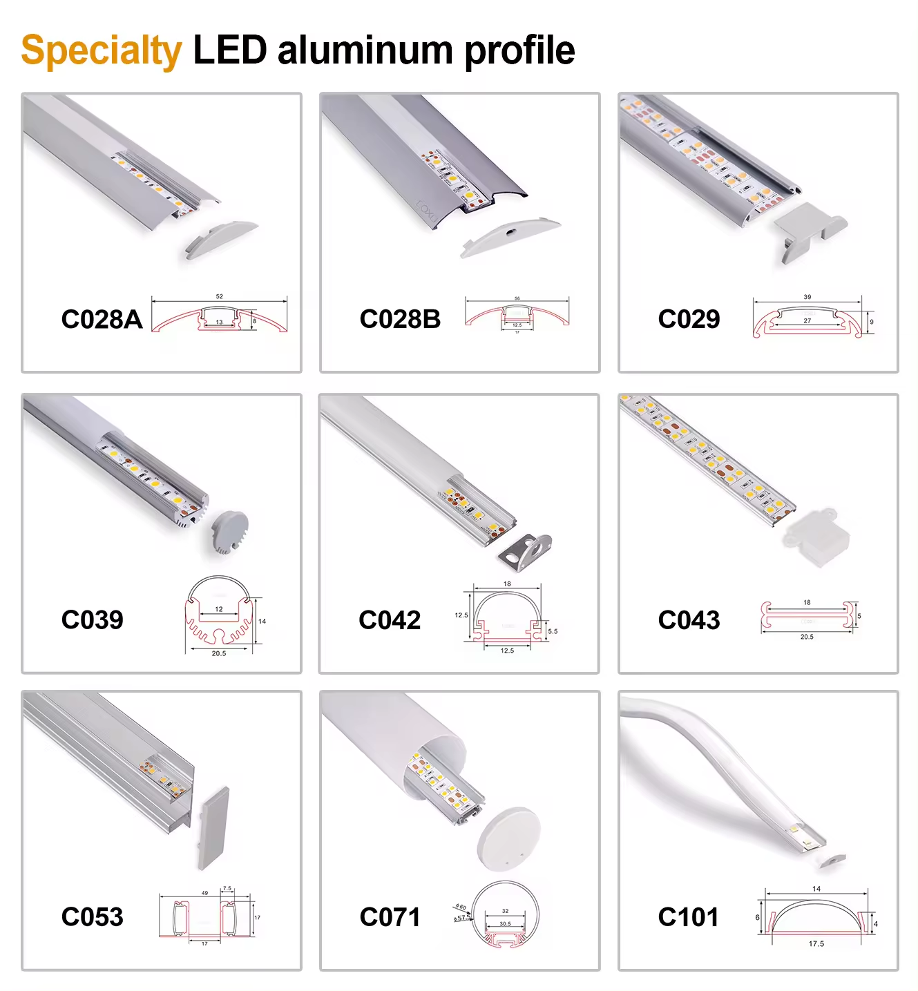 Specialty LED aluminum profile