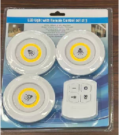 Battery Operated Dimmable LED Under Cabinet Light COB LED Puck Lights Closets Lights with Remote Control for Wardrobe Bathroom