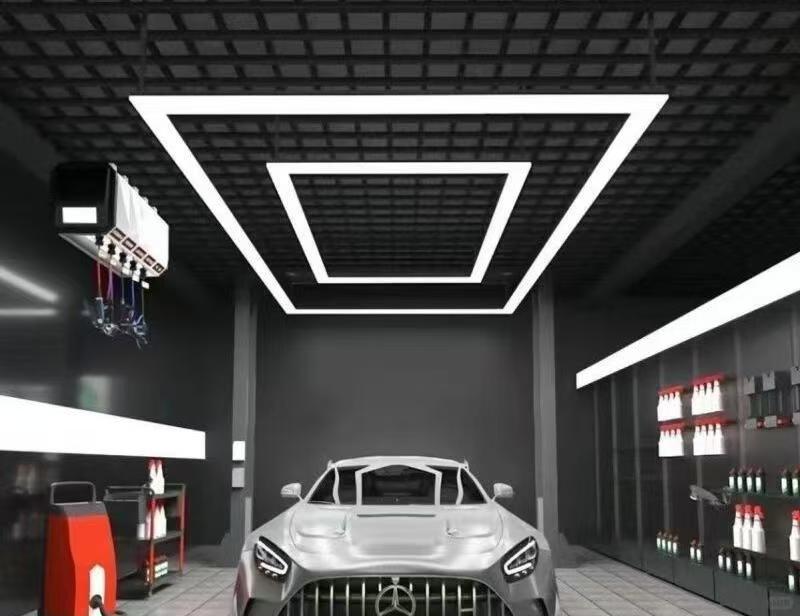 SR Lighting Aluminum PC Cover IP20 3-Year Warranty 4000K 24W LED Linear Pendant Light White/Black CRI 80 for Gym