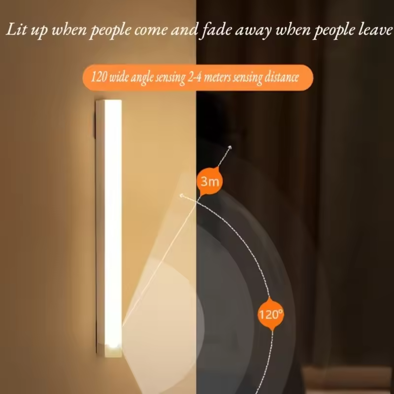 10cm/20cm/30cm/50cm Rechargeable LED Under Kitchen Cabinet Lighting Wireless Motion Sensor Night Light Cabinet Light