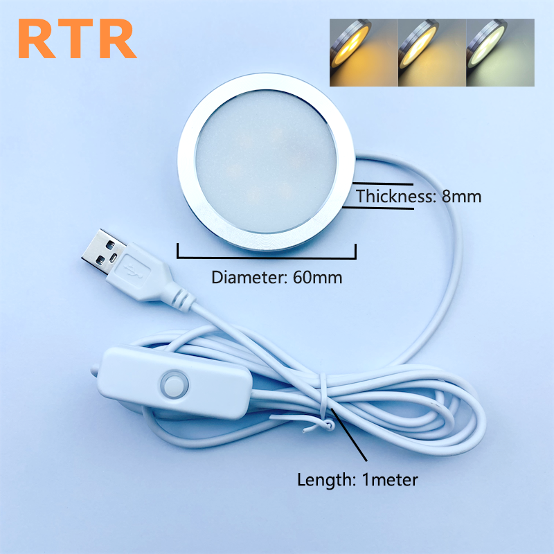 5V IR Remote Control RGB 3D Printer 12V LED Puck Lights Under Cabinet Lighting for Kitchen Closet Garage Shelf Bambu Lab Lamp