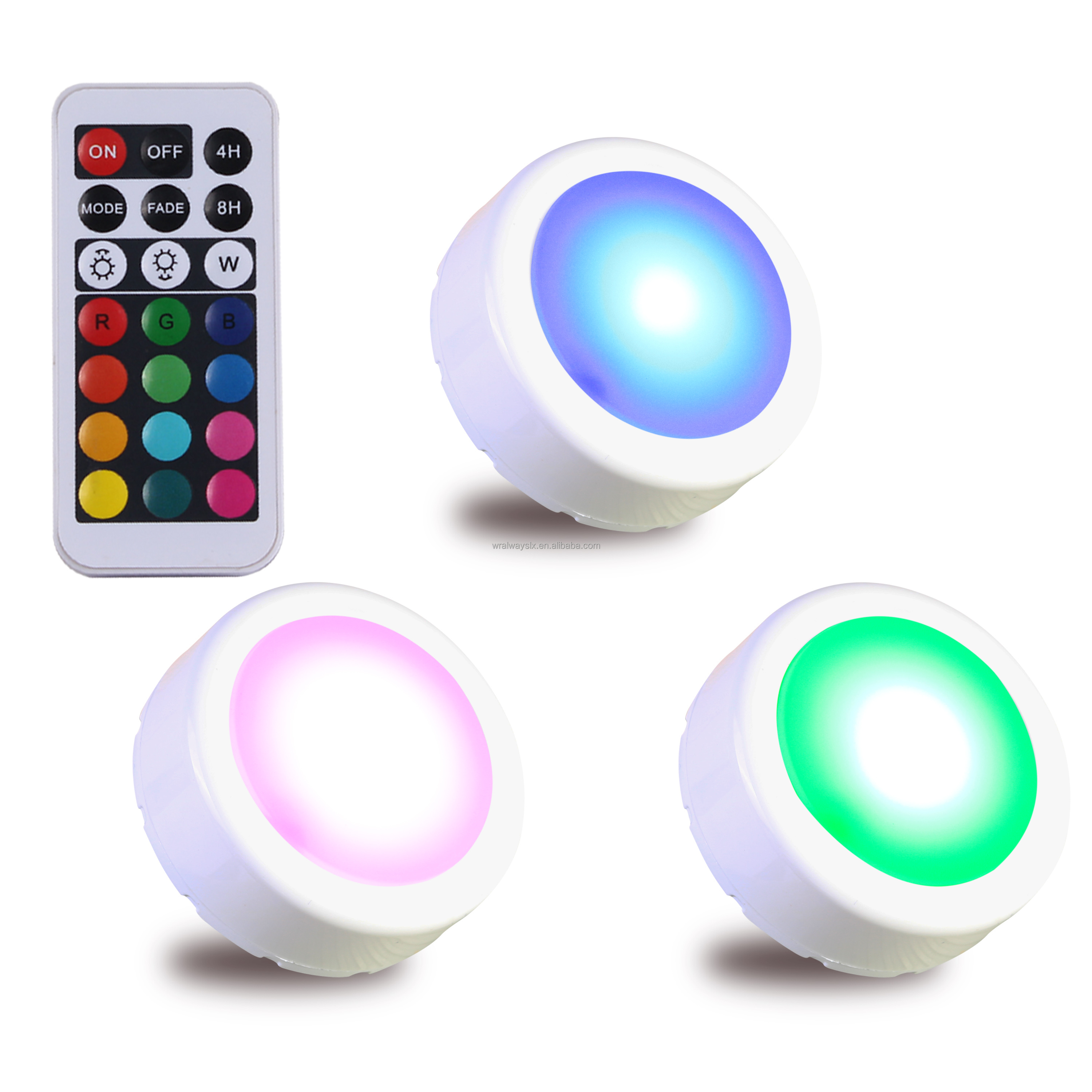 RGB LED Puck Light - 13 Colors