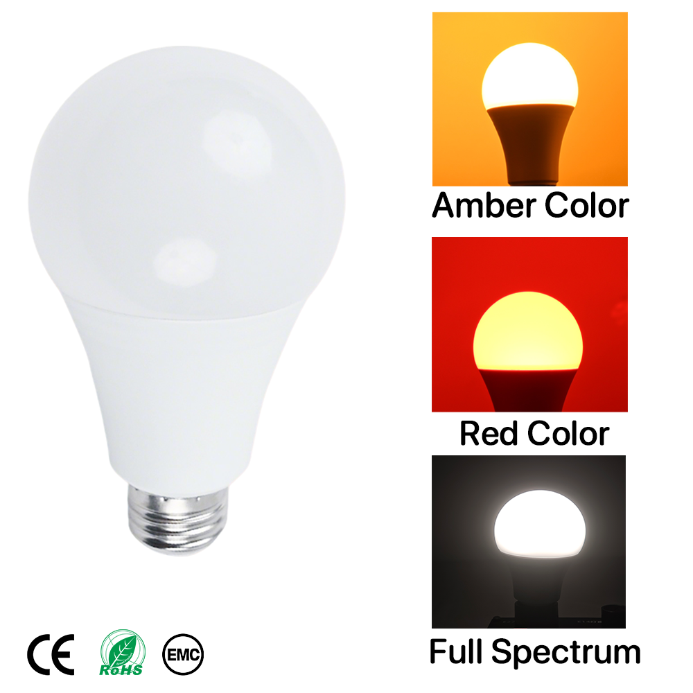 3 Color Change 5W 7W 9W E26 E27 B22 1600K Amber/Red/Full Spectrum Led Bulb Healthy Lighting Led Bulbs Wholesale for Home
