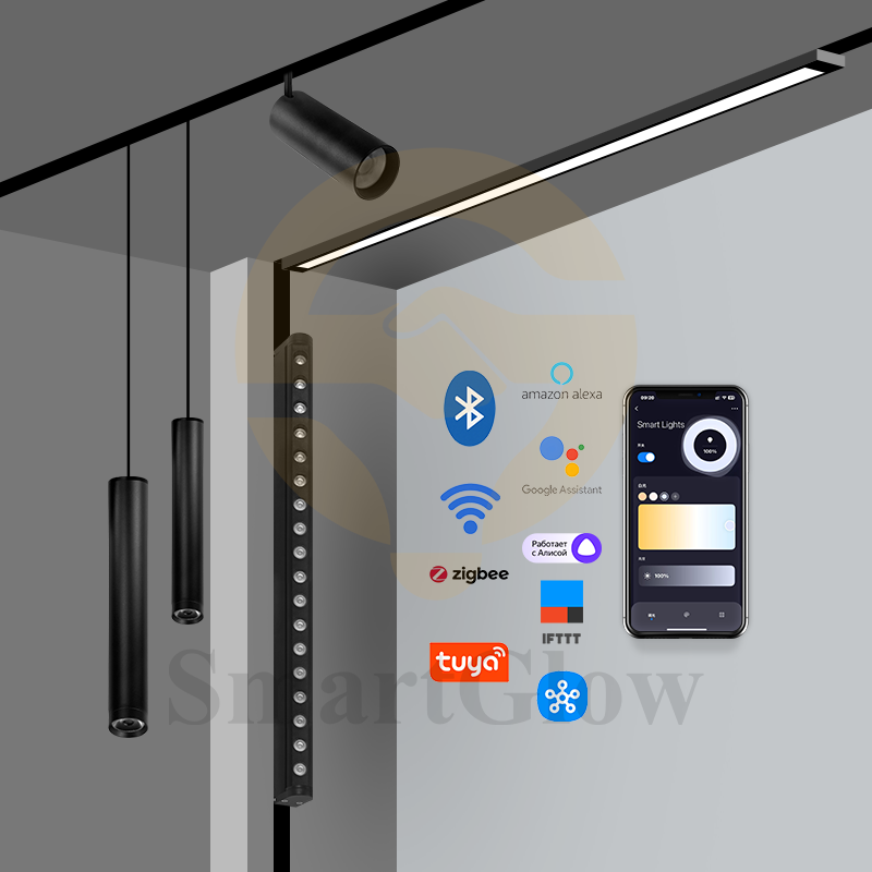Magnetic Track LED Linear Light Fixtures Indoor Modern Home Living Room Kitchen Ceiling Spotlight Rail Strip Magnet Light System