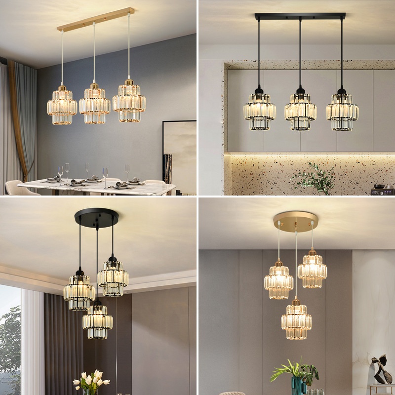 Luxury Modern Crystal Lamp Ceiling Light Creative Personality Home Dining Table Hotel Remote Switch Kitchen