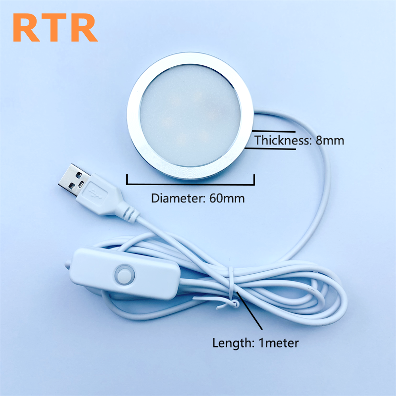 5V IR Remote Control RGB 3D Printer 12V LED Puck Lights Under Cabinet Lighting for Kitchen Closet Garage Shelf Bambu Lab Lamp