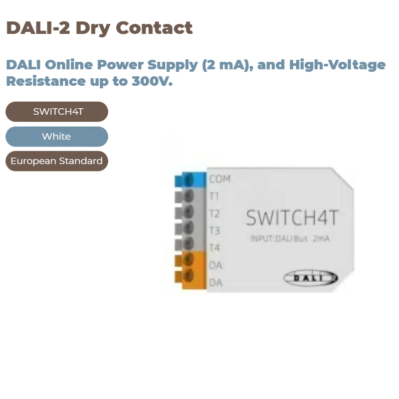 DALI Bus Powered Rotary Dimmer Controller IEC 62386 Wall Mounted Knob Switch for LED Smart Lighting